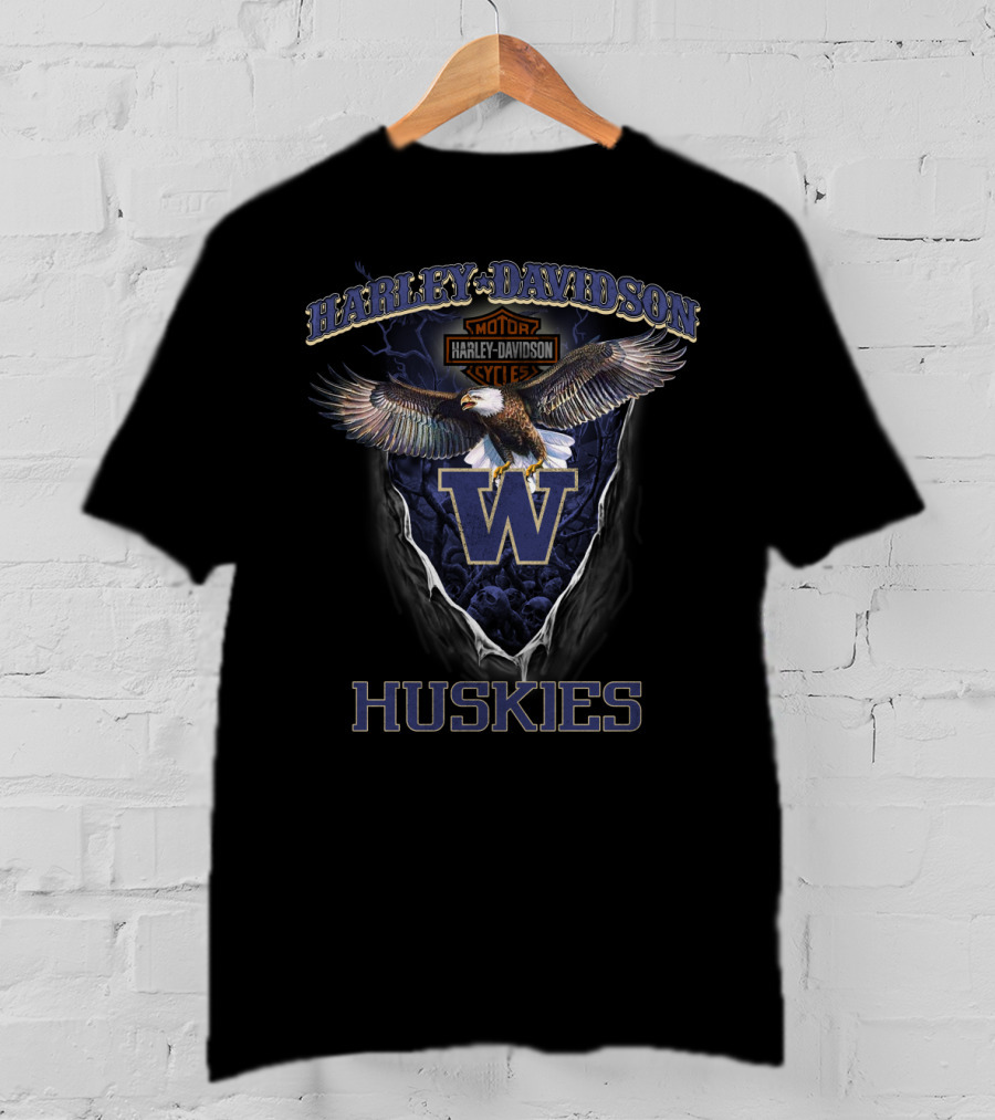 Harley Davidson Washington Huskies Eagle T-Shirt
