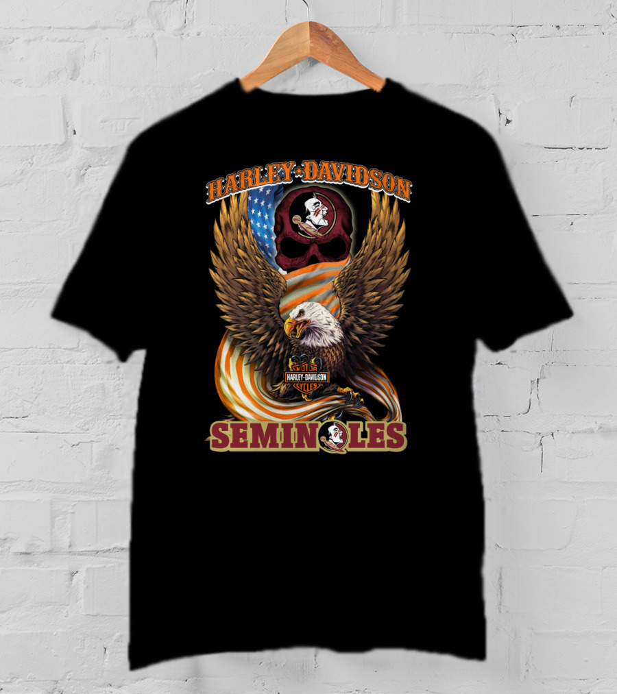 Harley Davidson Florida State Seminoles Cycles American Eagle T-Shirt