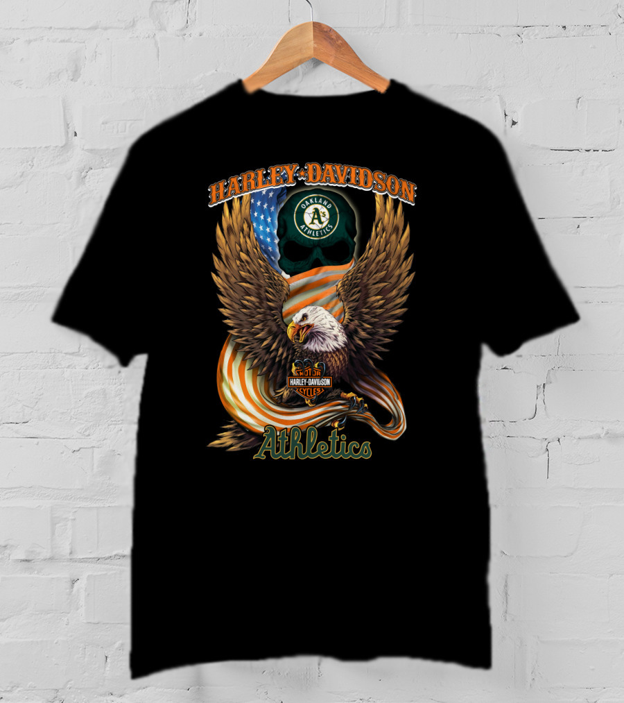 Harley Davidson Oakland Athletics American Eagle Cycles T-Shirt