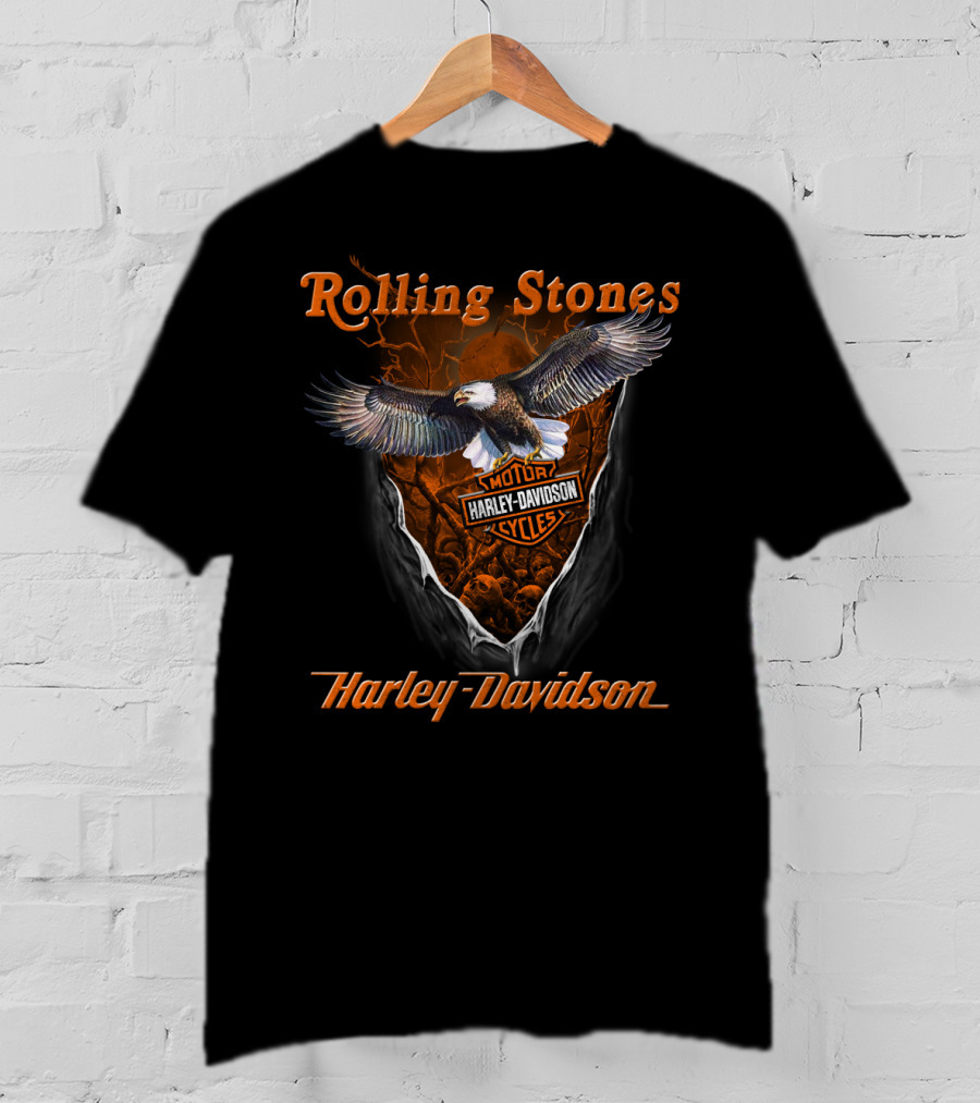 Rolling Stones Harley Davidson Eagle Motorcycles T-Shirt