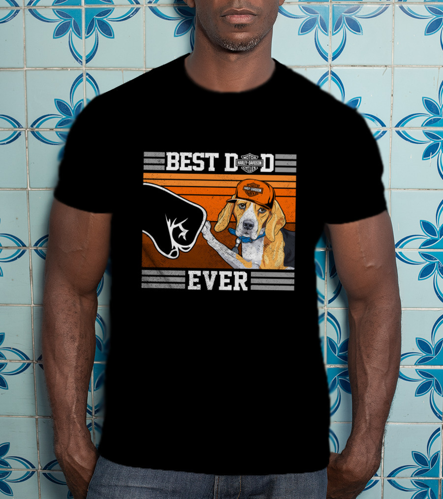 Best Dog Dad Ever Motor Harley Davidson Cycles T-Shirt