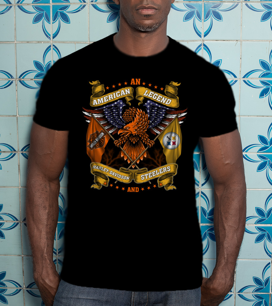 American Legend Harley Davidson Steelers Nfl T-Shirt