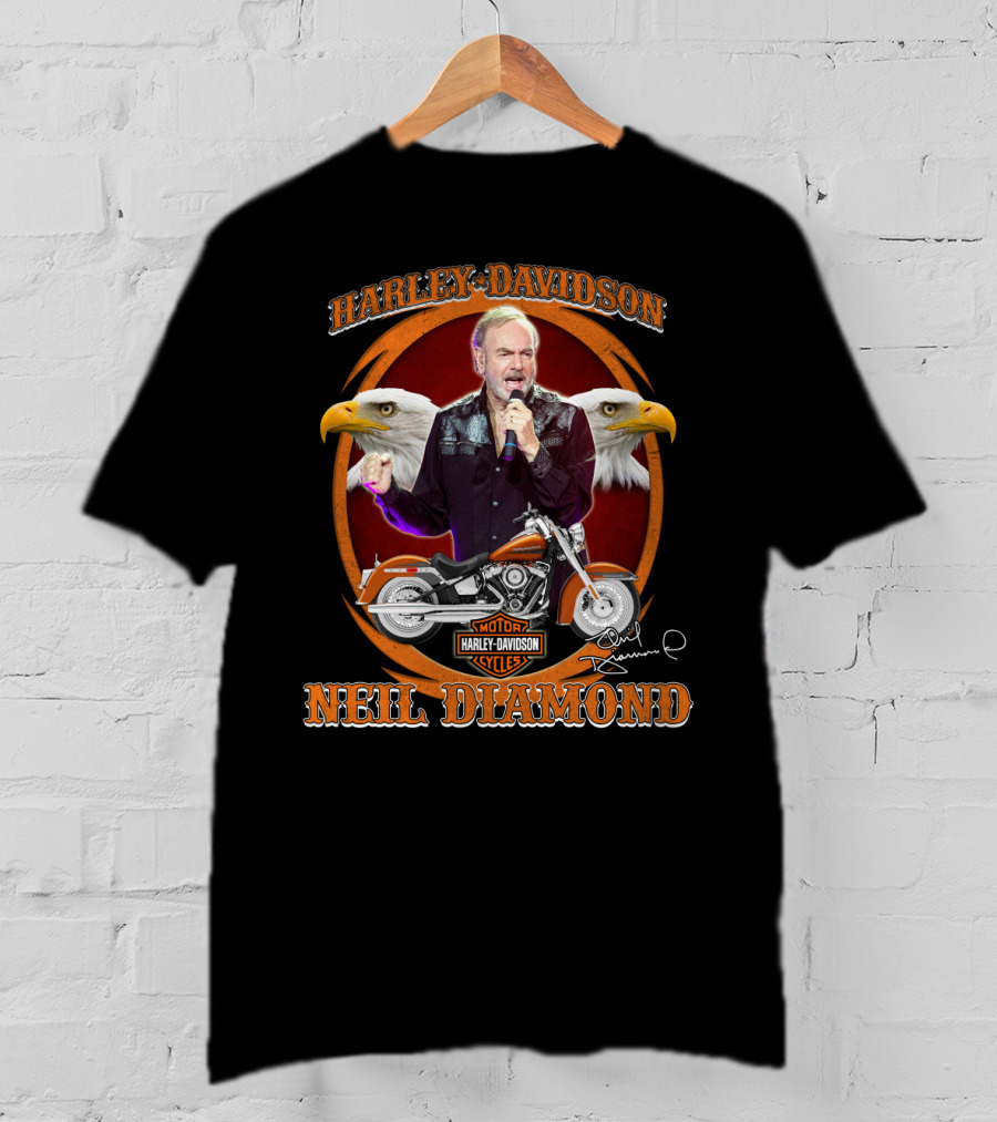 Harley Davidson Motor Cycles Neil Diamond Eagles T-Shirt