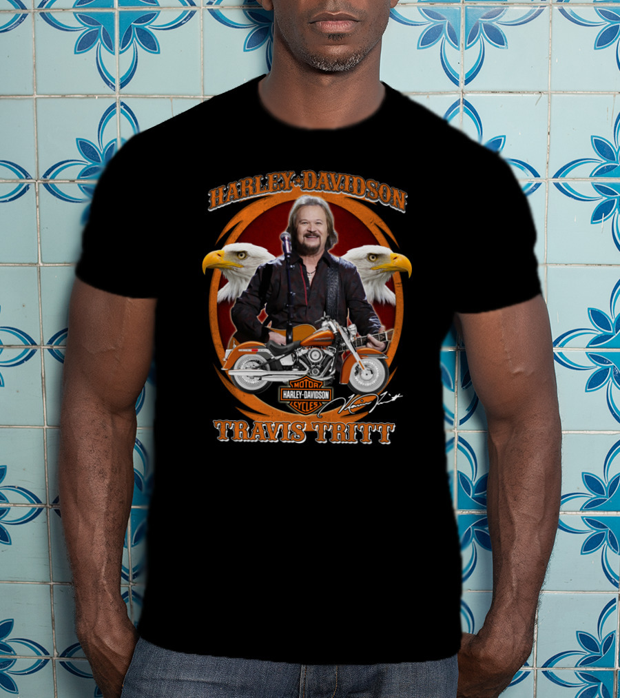 Harley Davidson Travis Tritt Motorcycles Eagle T-Shirt