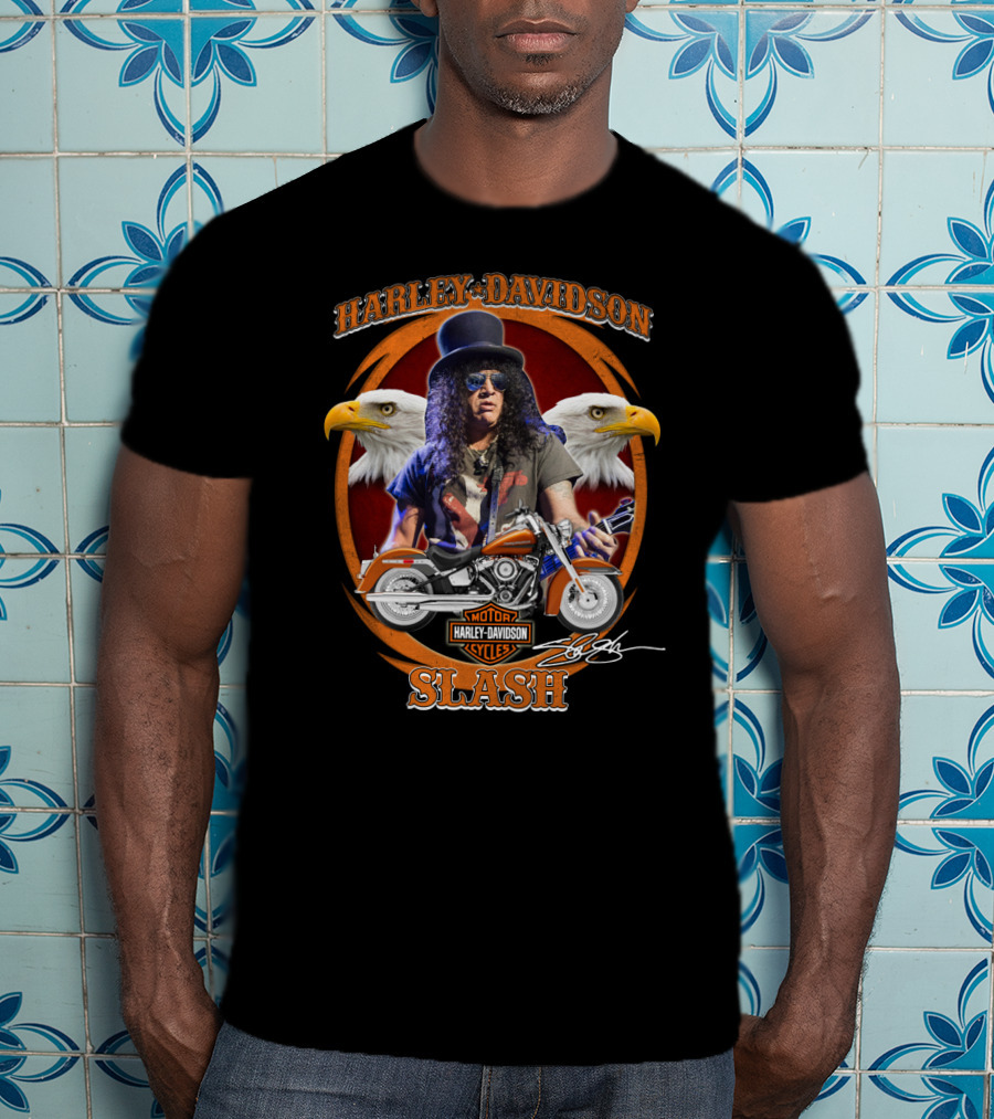 Harley Davidson Motor Cycles Slash Eagles T-Shirt