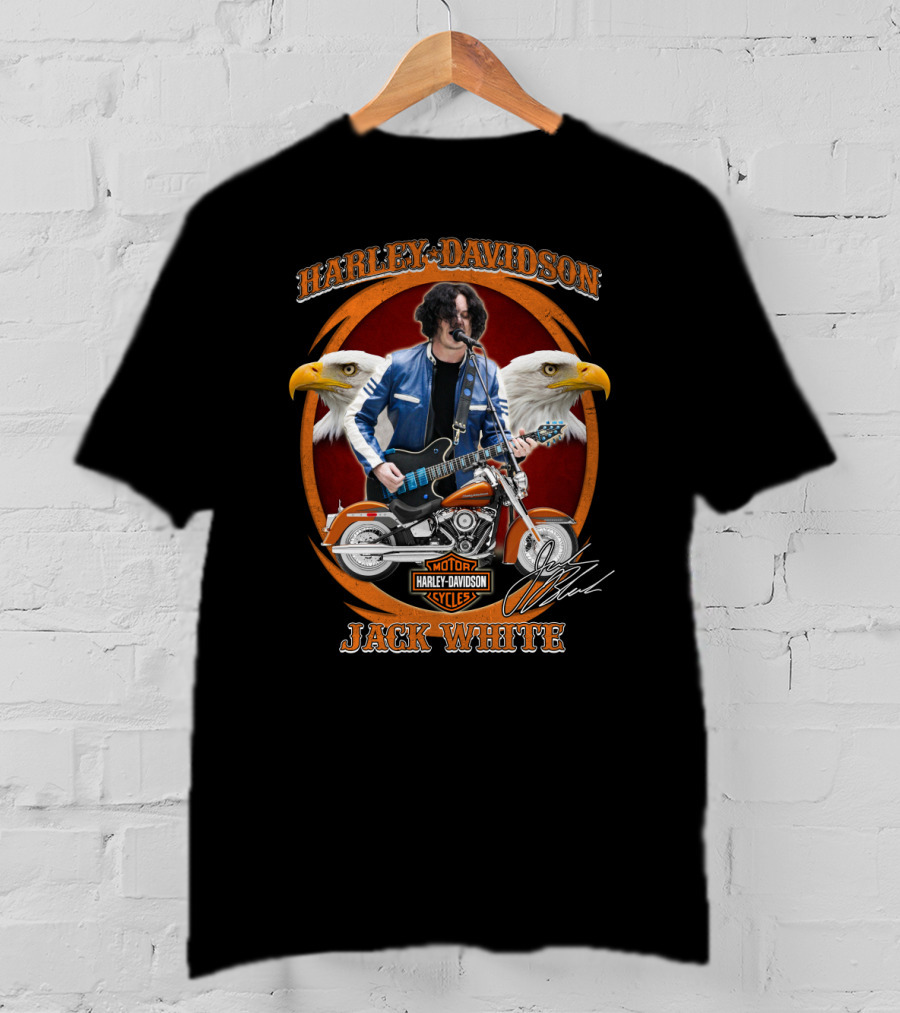 Harley Davidson Jack White Motorcycles Eagles T-Shirt