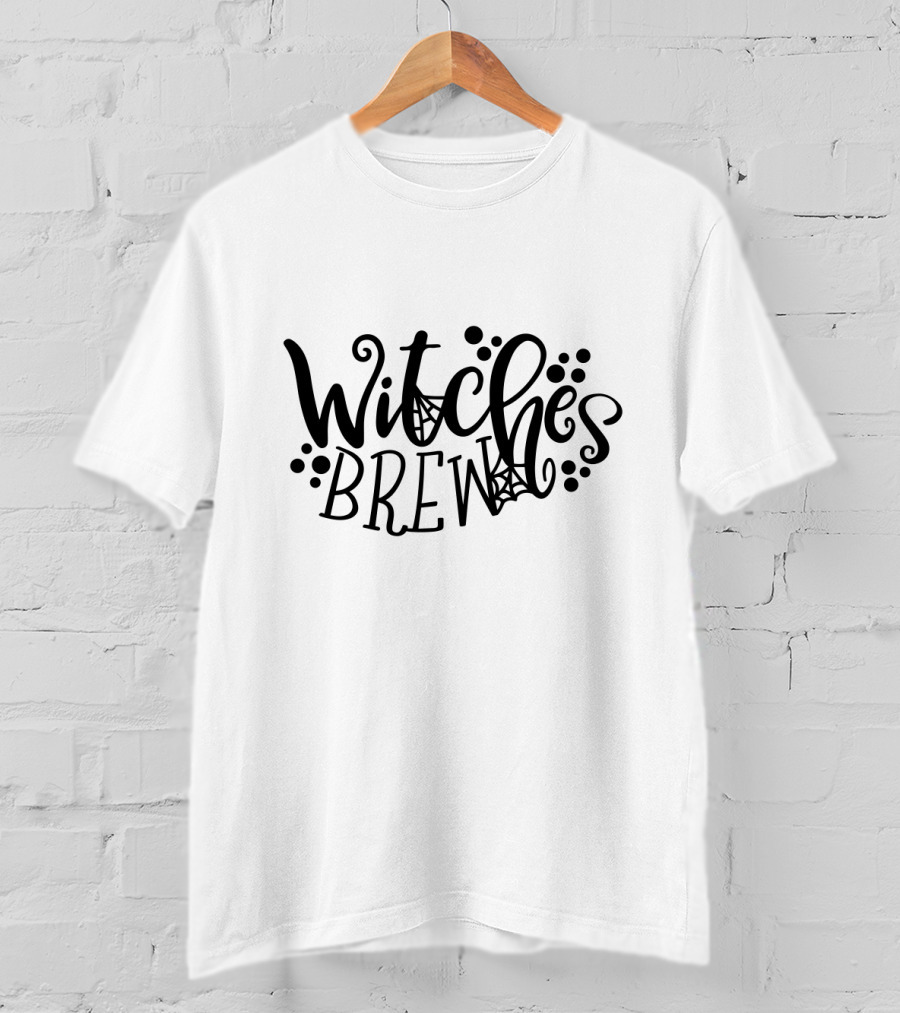 Witches Brew Halloween Script With Spider Webs T-Shirt