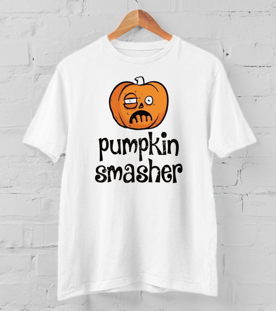 Pumpkin Smasher Funny Jack-O'-Lantern Face T-Shirt