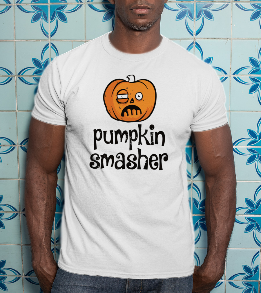 Pumpkin Smasher Funny Jack-O'-Lantern Face T-Shirt