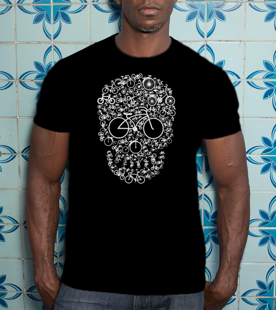 Bicycle Skull Motif For Cycling Enthusiasts T-Shirt