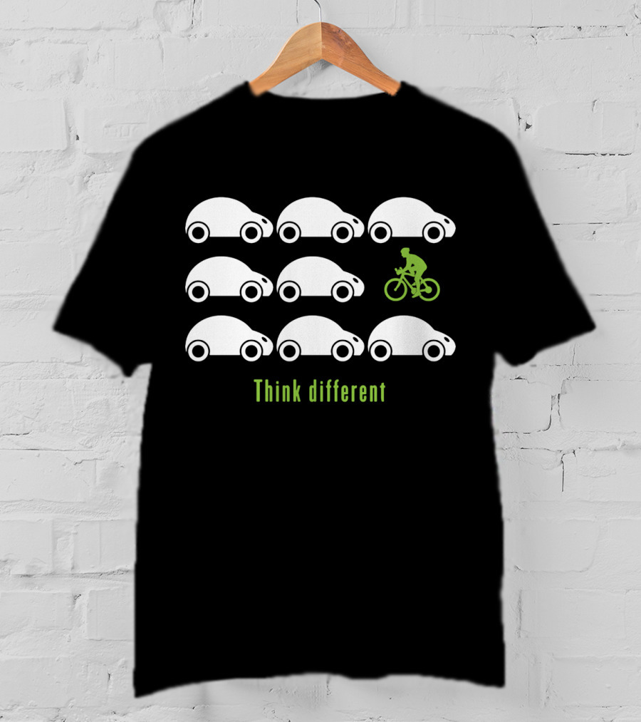 Think Different Cycling With Cars T-Shirt