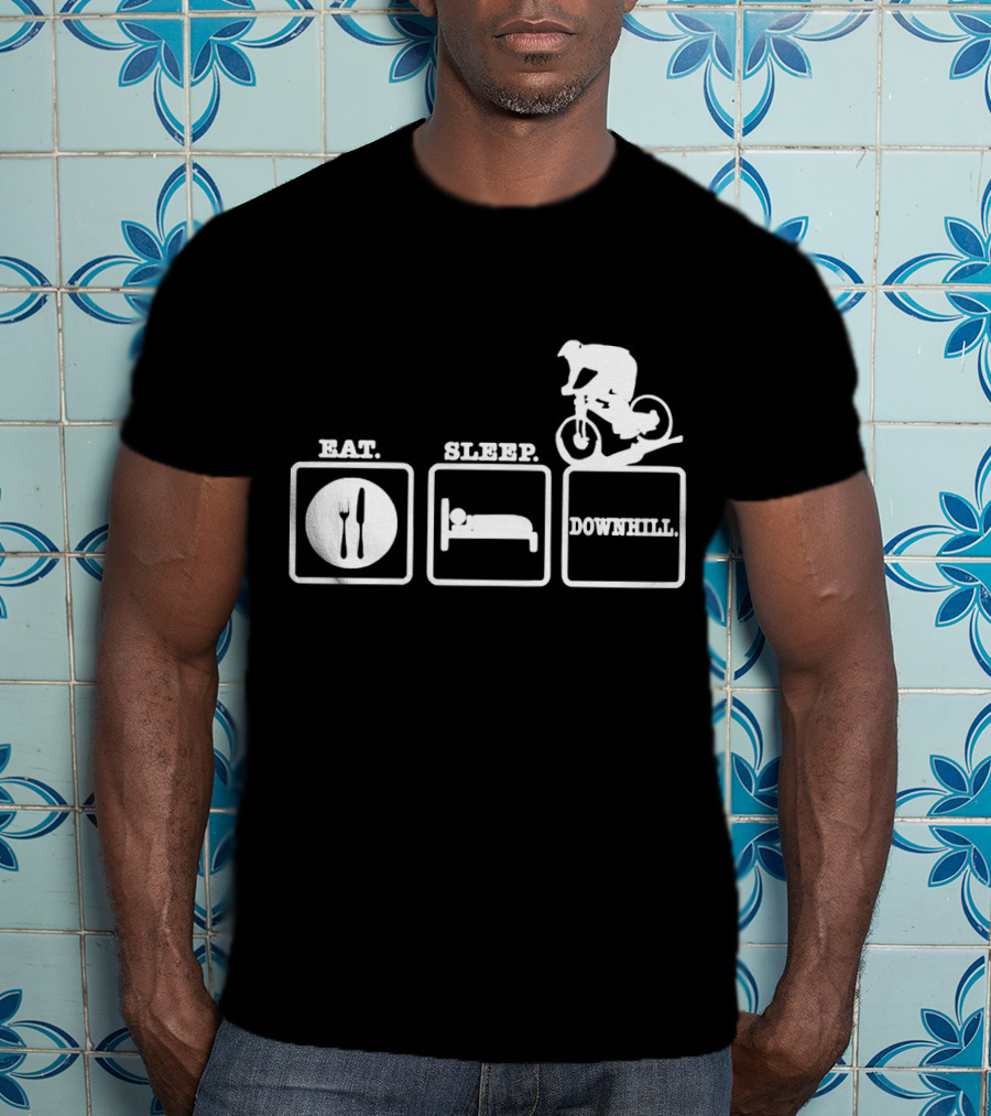 Eat Sleep Downhill Mountain Bike Cycling Cycle T-Shirt