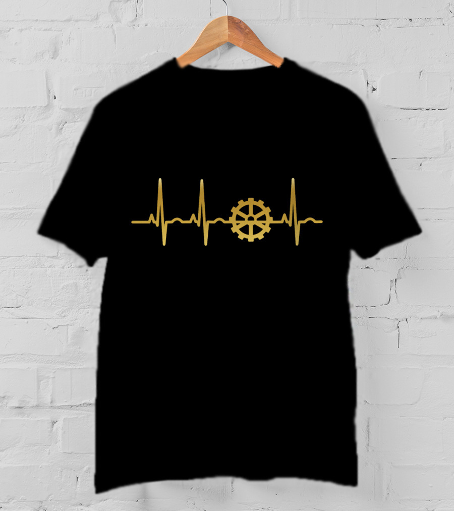 Evolution EKG Heartbeat Cycling Cycle Fahrrad Kett Gear T-Shirt