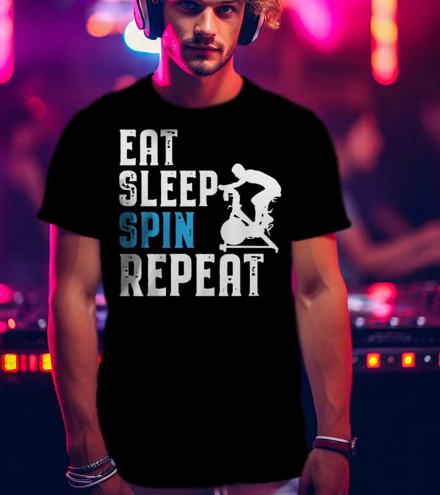 Eat Sleep Spin Repeat Spinning And Indoor Cycling T-Shirt