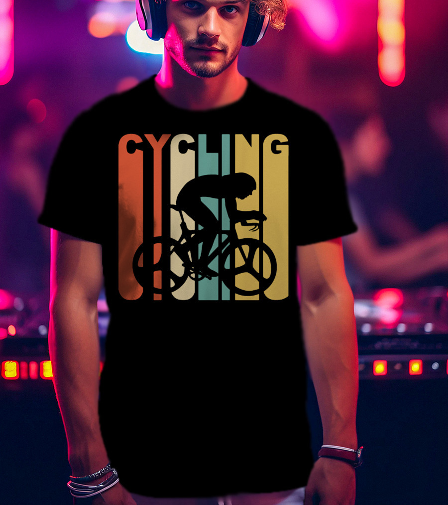 Cycling Retro 1970's Style Cyclist T-Shirt