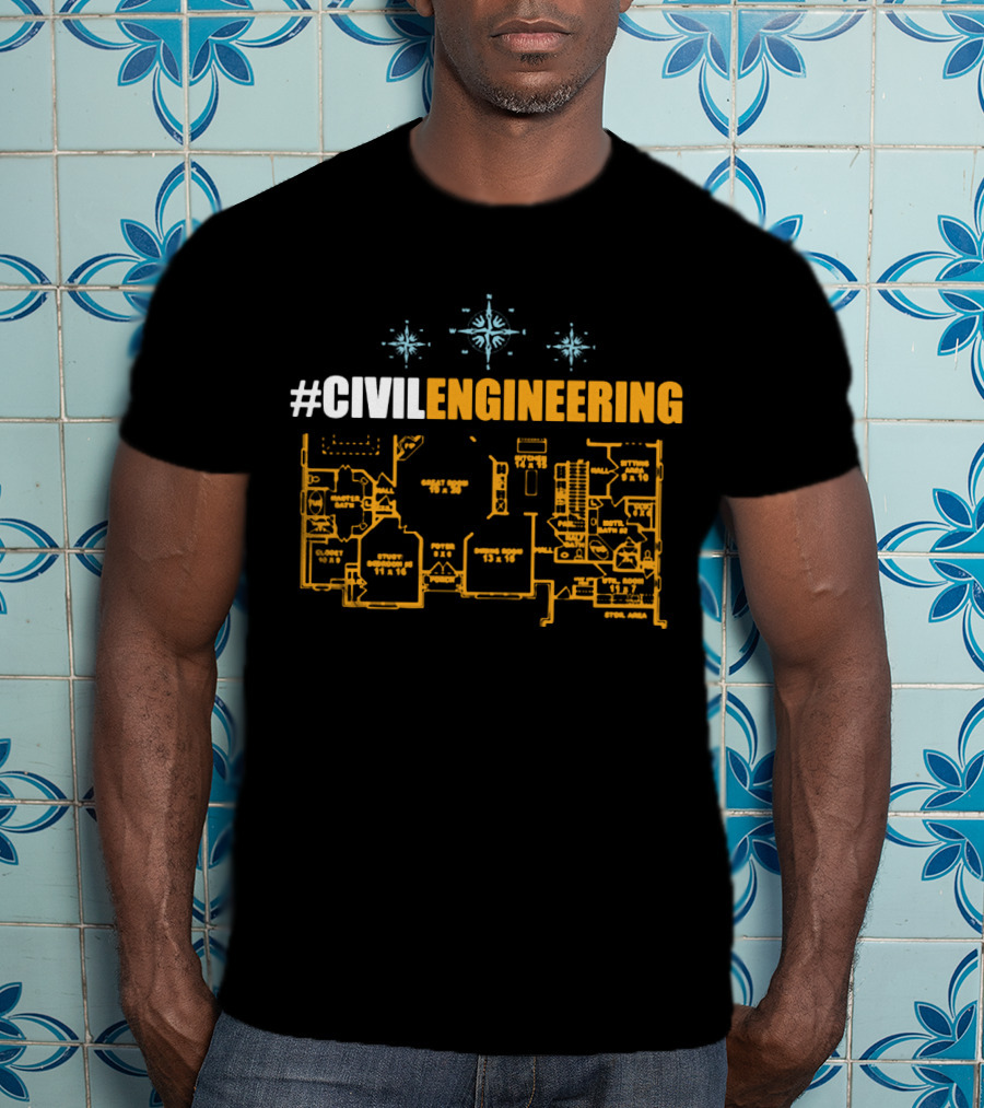 CIVILENGINEERING Blueprint Plan T-Shirt