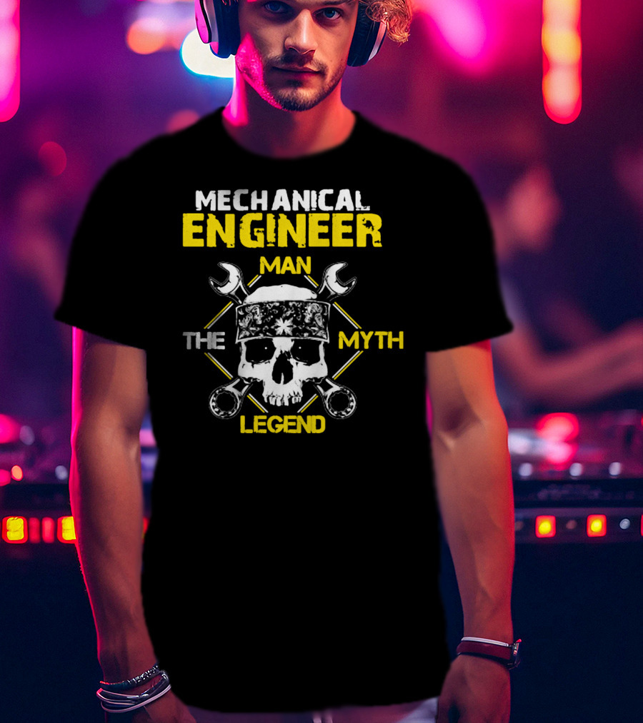Mechanical Engineer Man The Myth The Legend Skull Wrenches Bandana T-Shirt