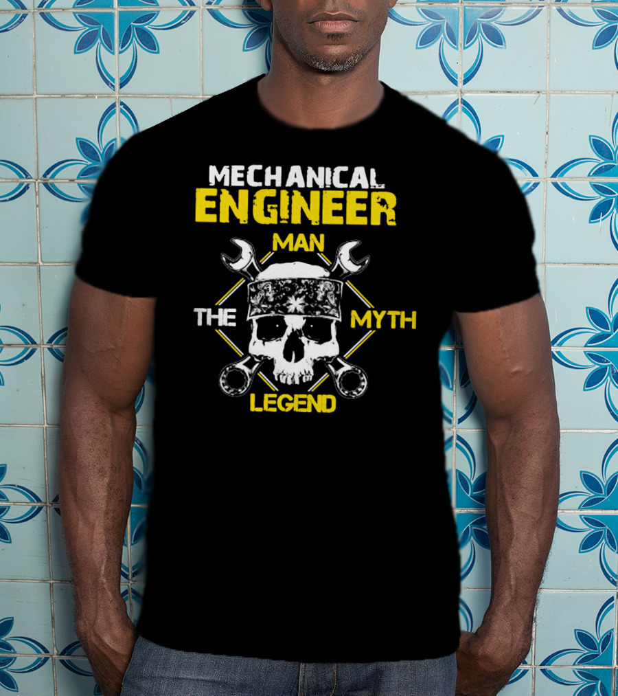 Mechanical Engineer Man The Myth The Legend Skull Wrenches Bandana T-Shirt