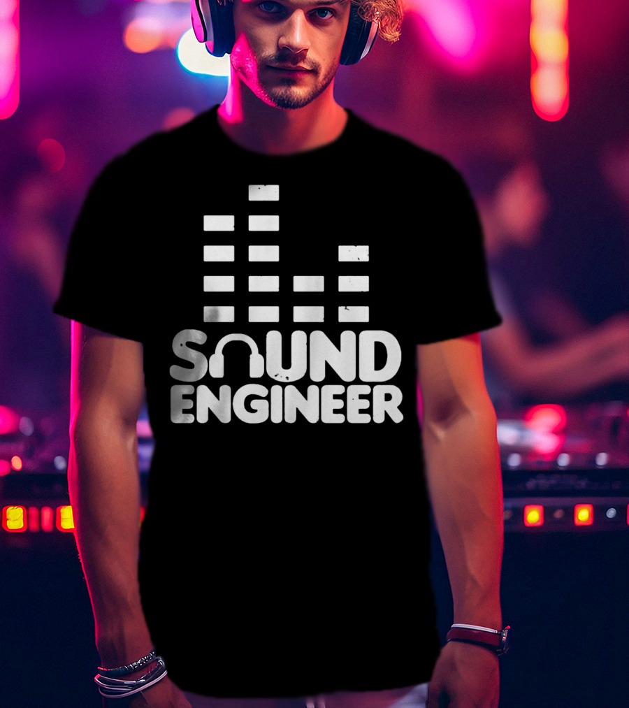 Sound Engineer Equalizer Headphone T-Shirt
