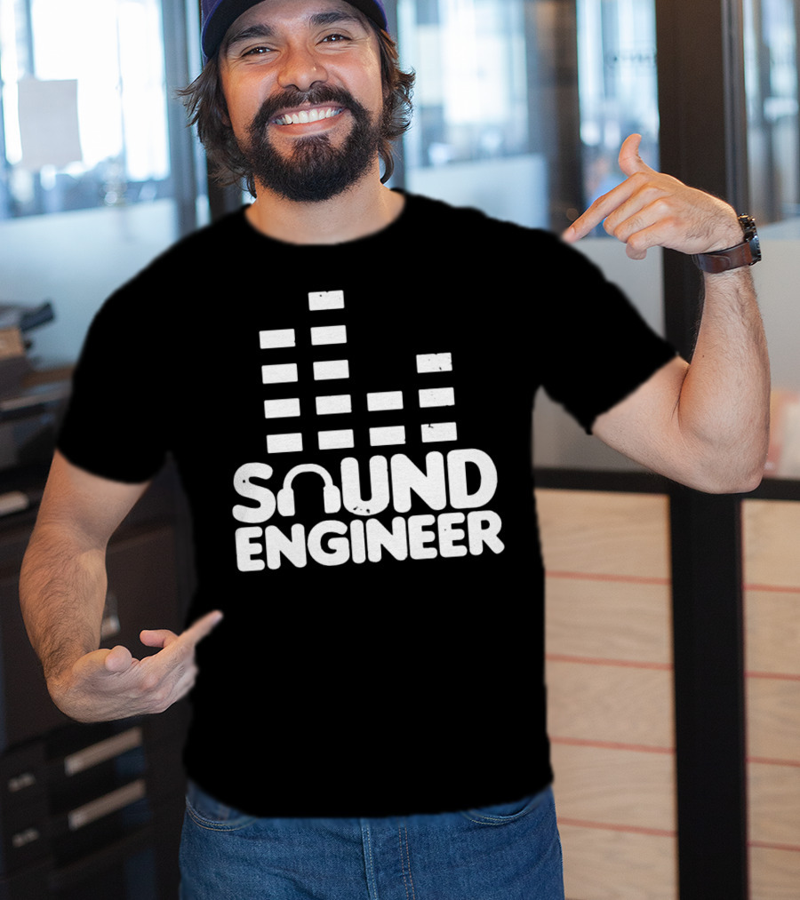 Sound Engineer Equalizer Headphone T-Shirt