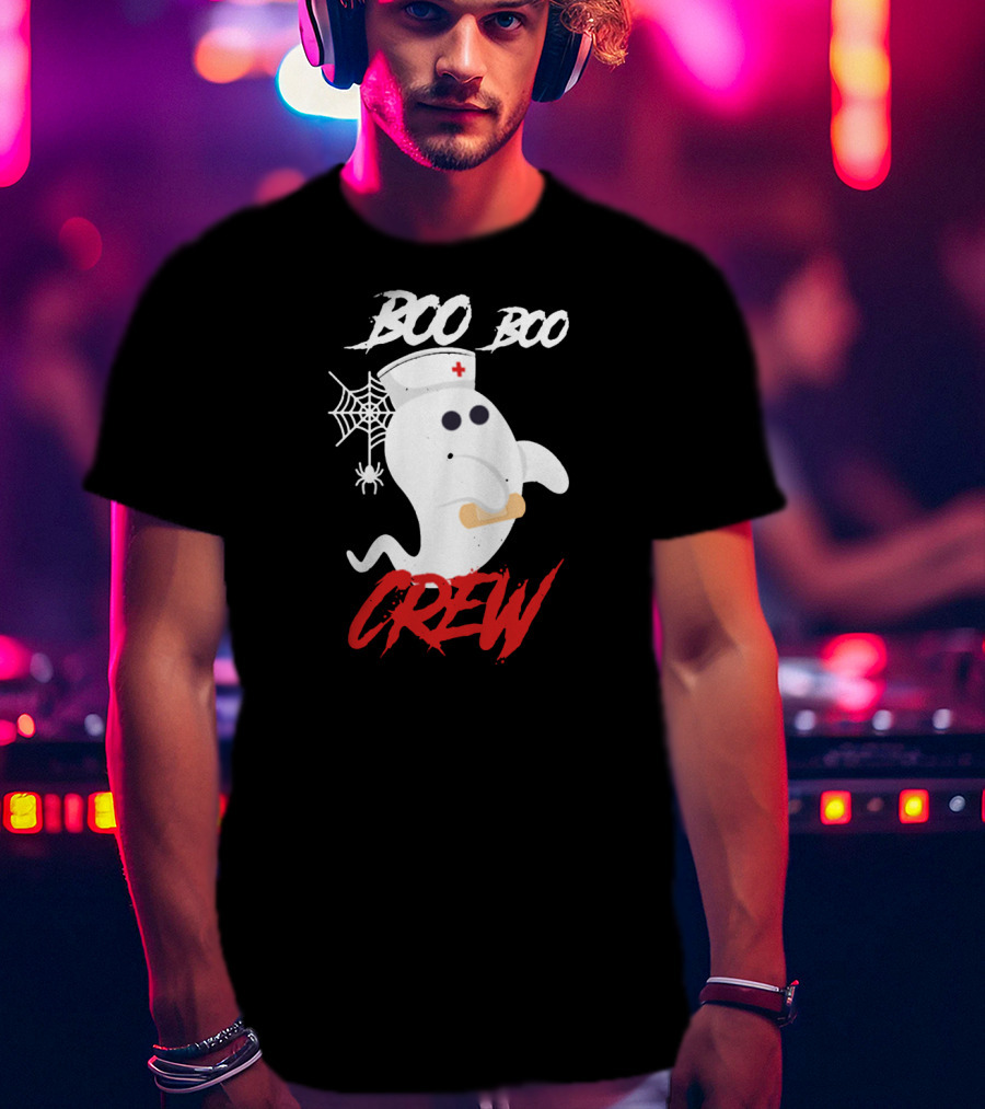 Boo Boo Crew Halloween Nurse Ghost Costume T-Shirt