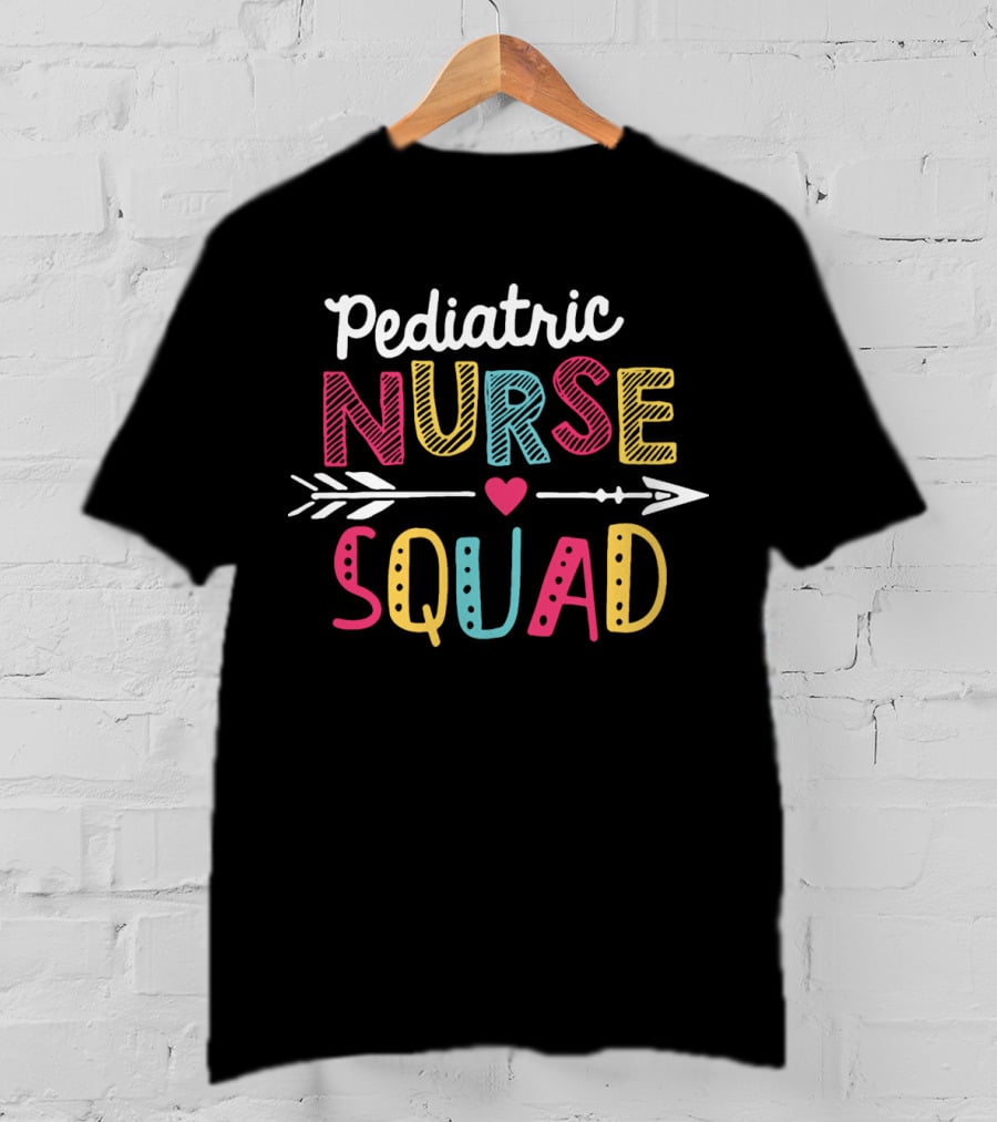 Pediatric Nurse Squad Arrow Heart Cute Children T-Shirt