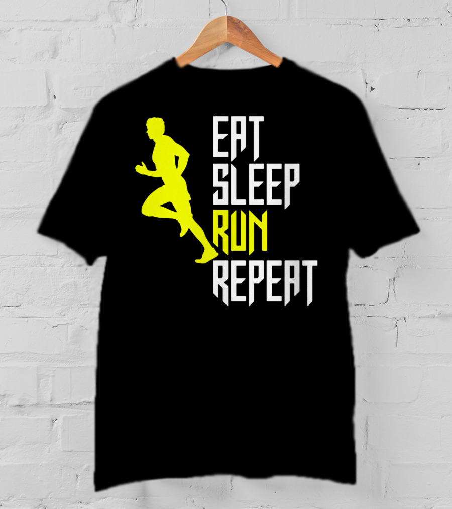 Eat Sleep Run Repeat Funny Jogging Joke T-Shirt