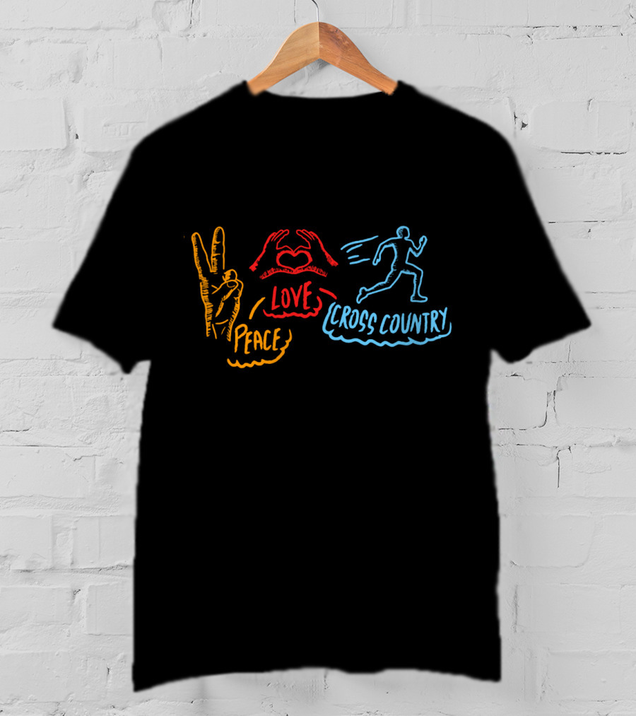 Peace Love Cross Country Running Runner CC XC T-Shirt