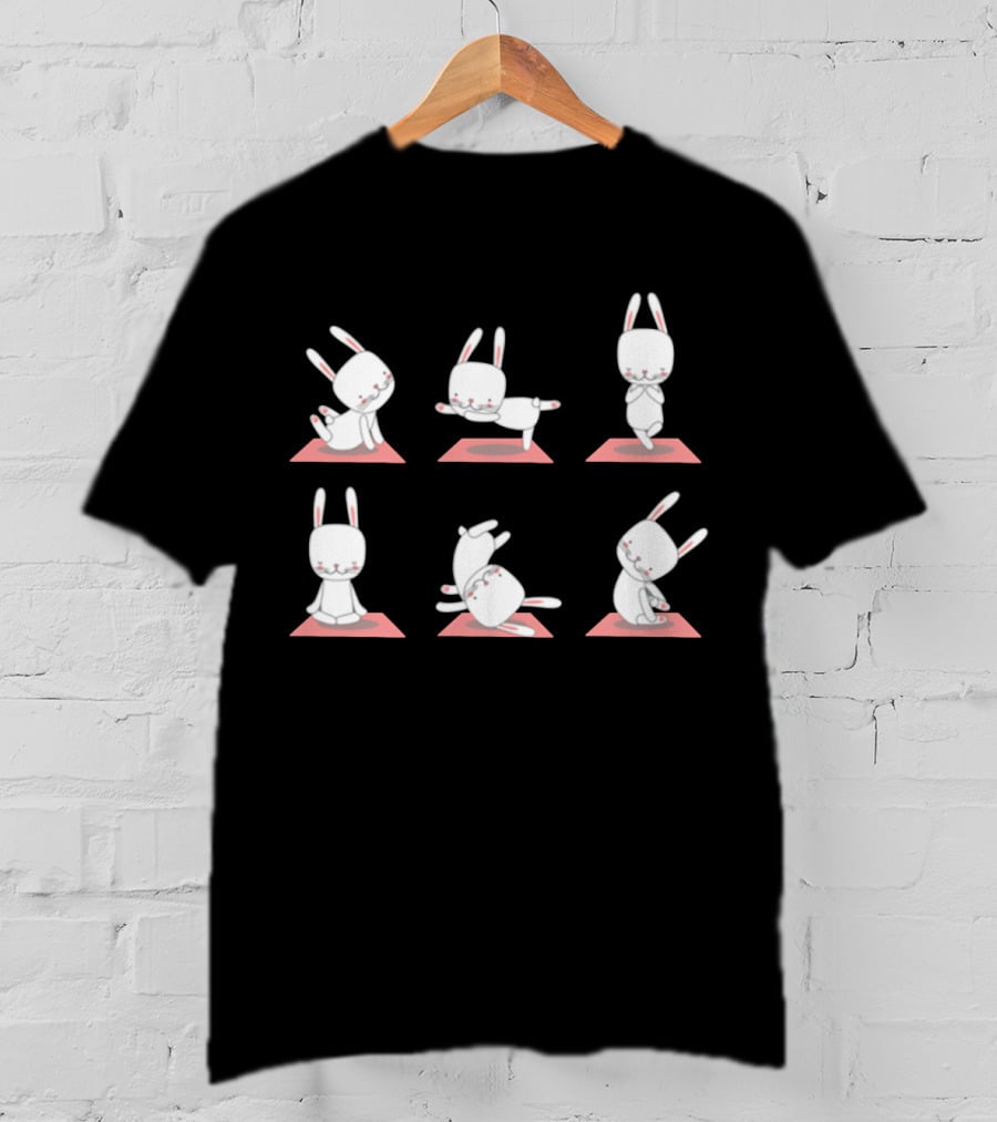 Bunny Yoga Funny Rabbits In Cute Yoga Poses T-Shirt