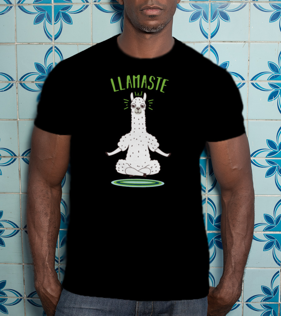 Llamaste Mindfulness Animal Lover Llama In Yoga Pose T-Shirt