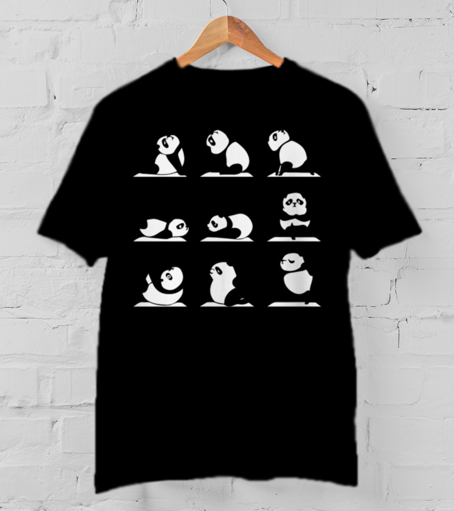 Love Panda Yoga Pose Collection T-Shirt