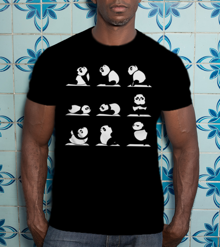 Love Panda Yoga Pose Collection T-Shirt