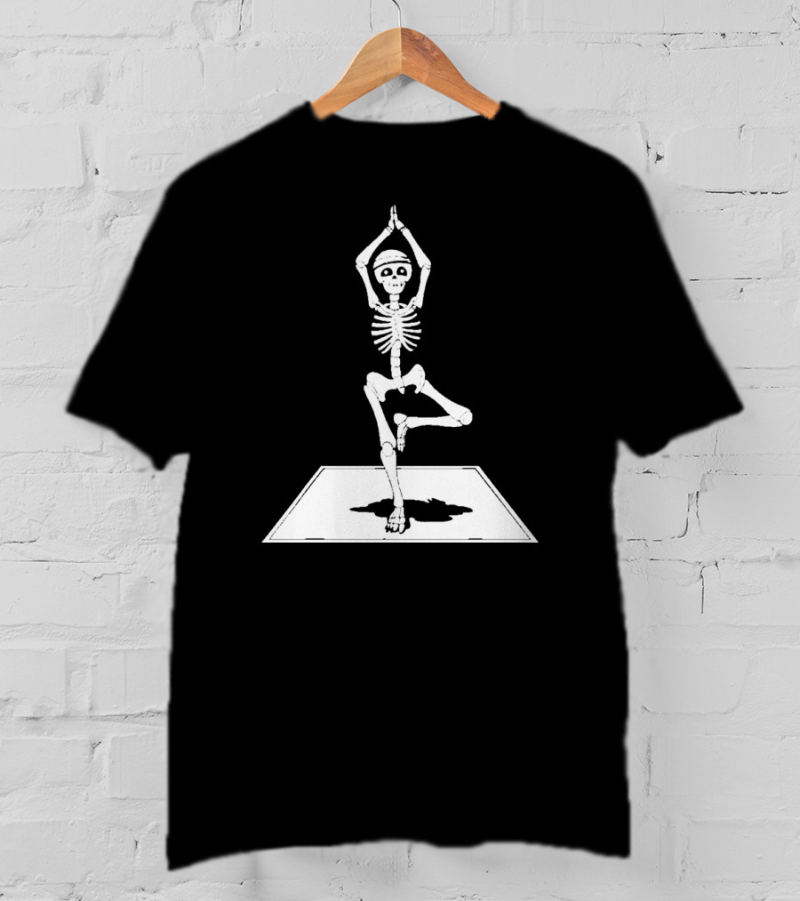 Zen Skeleton Yoga Workout Poses Scary T-Shirt