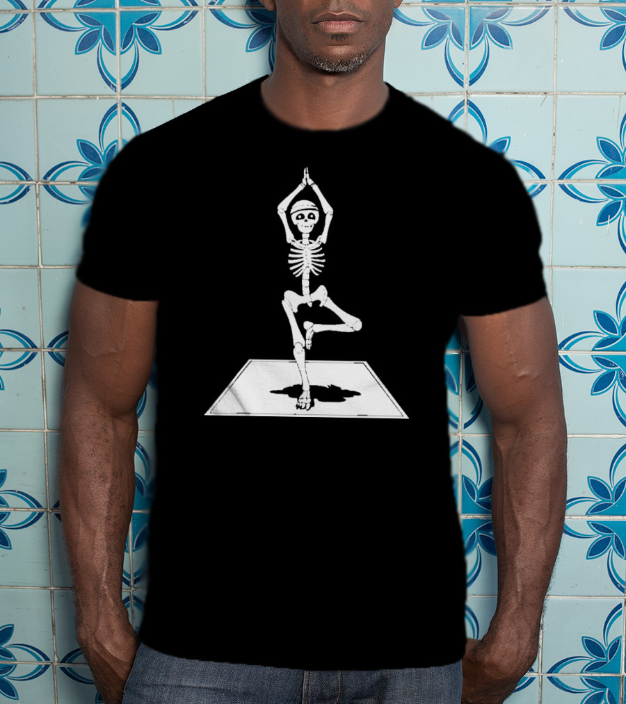 Zen Skeleton Yoga Workout Poses Scary T-Shirt