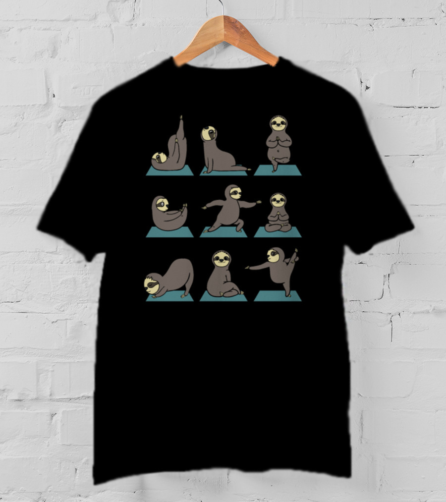 Sloth Yoga Poses Cool Namaste Gymnastic Funny Pose T-Shirt