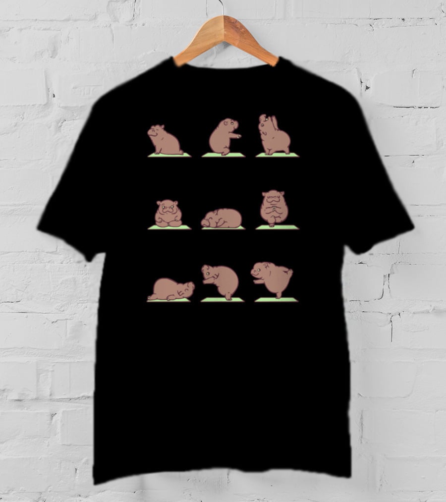 Yoga Lover Funny Hippo Poses For Yoga Enthusiasts T-Shirt