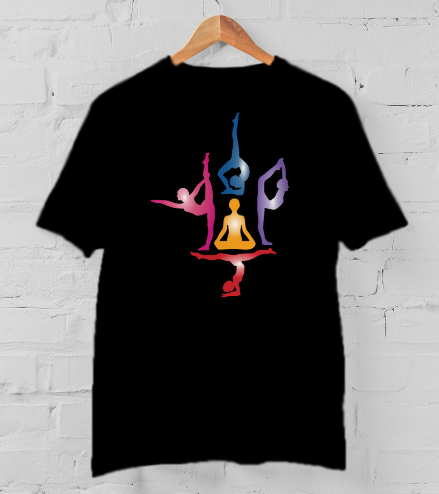 Colorful Yoga Pose Meditation T-Shirt