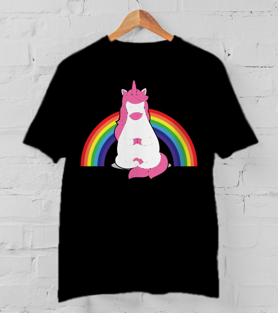 Yoga Unicorn Rainbow Funny Gym Workout Humor Cool Unicorn T-Shirt