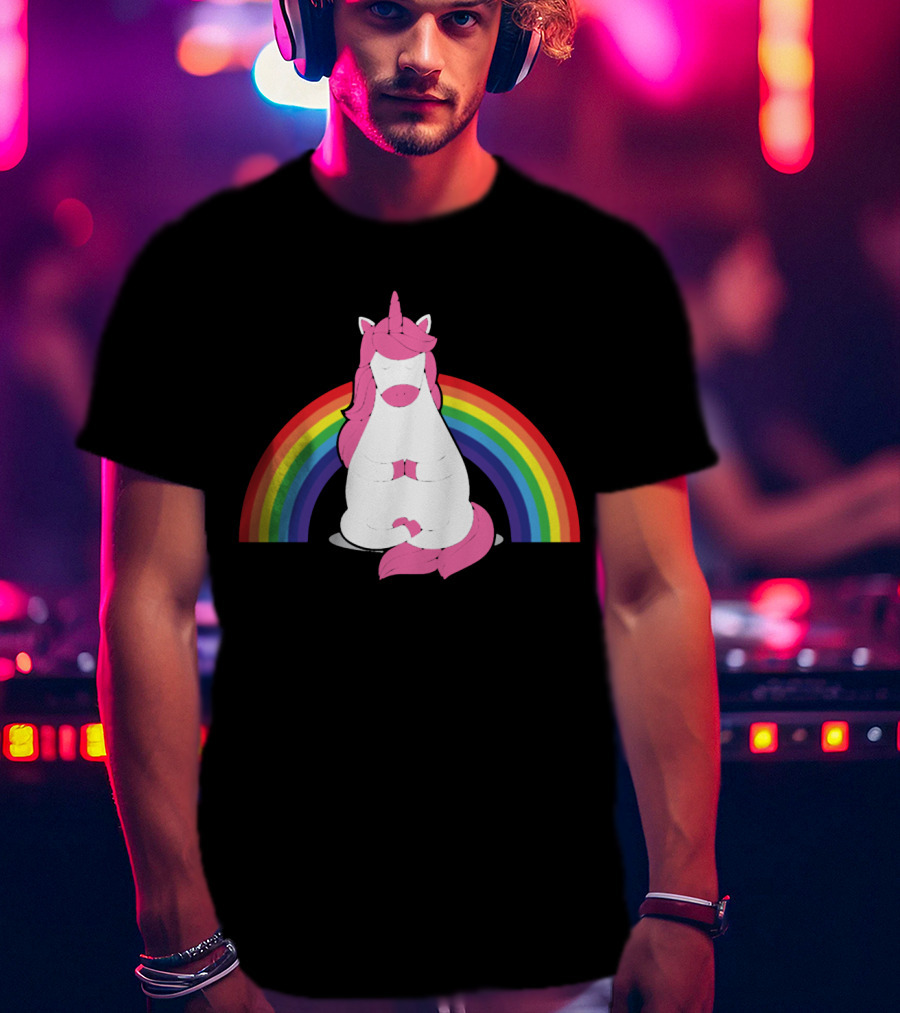 Yoga Unicorn Rainbow Funny Gym Workout Humor Cool Unicorn T-Shirt