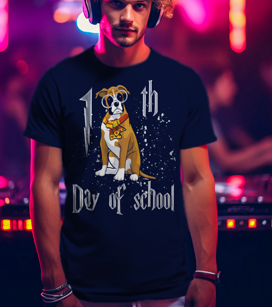 1th Day Of School Boxer Dog T-Shirt