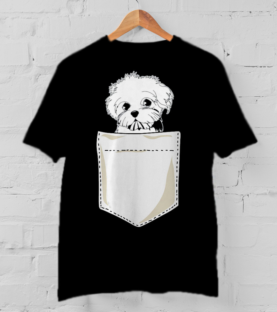 Best For Christmas Maltese Dog In Pocket T-Shirt