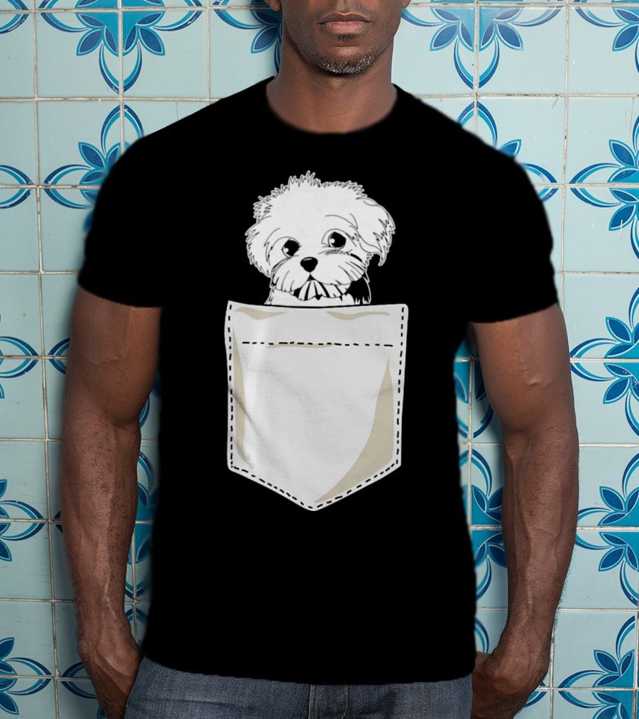 Best For Christmas Maltese Dog In Pocket T-Shirt