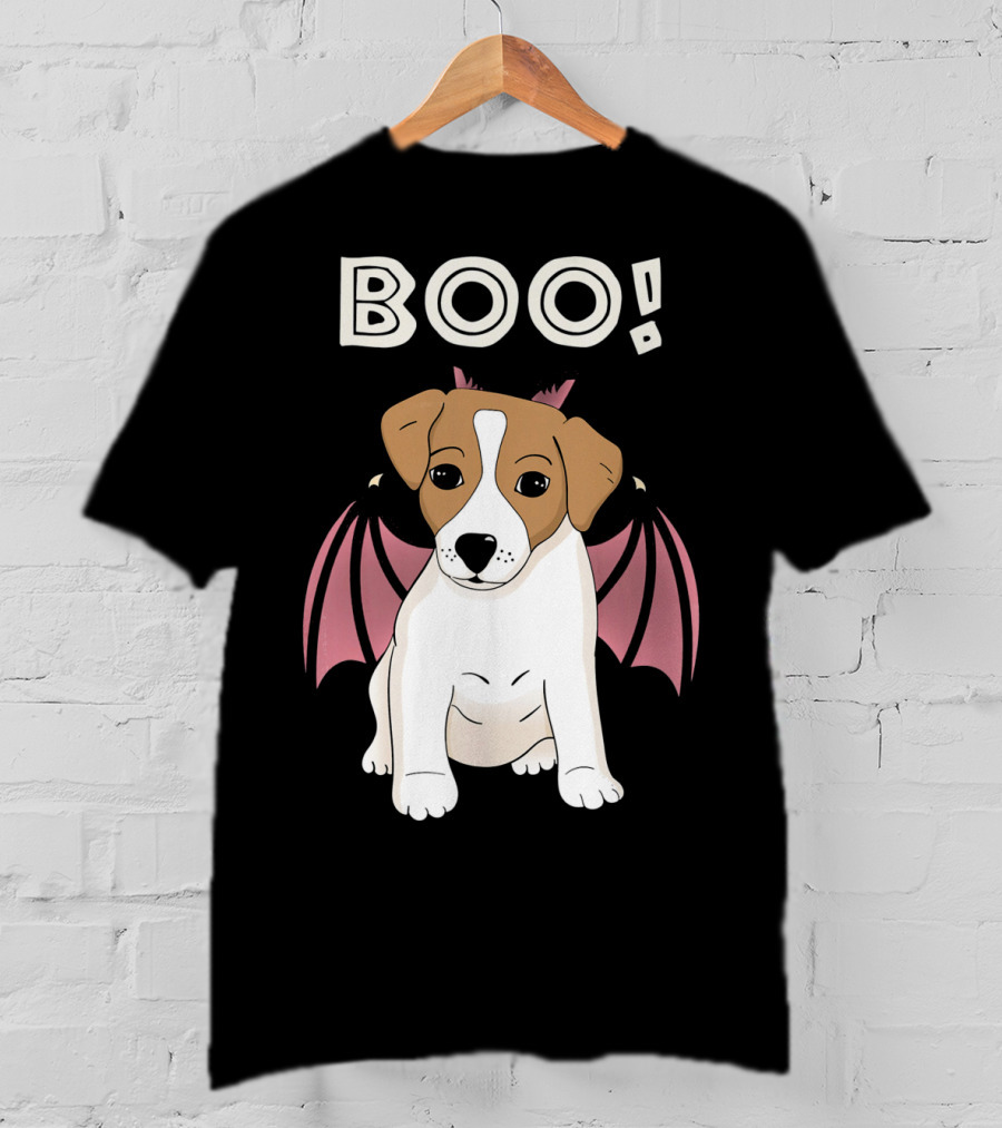 BOO Jack Russell Terrier With Bat Wings T-Shirt