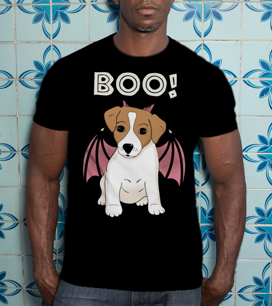BOO Jack Russell Terrier With Bat Wings T-Shirt