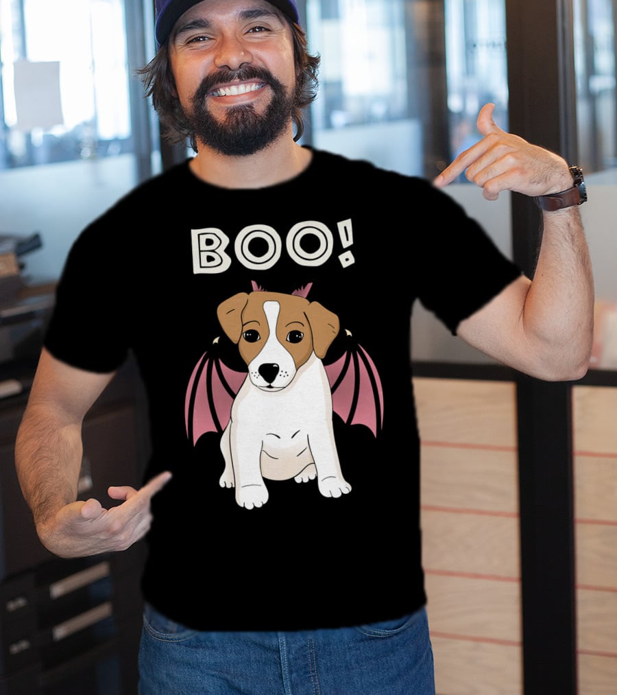 BOO Jack Russell Terrier With Bat Wings T-Shirt