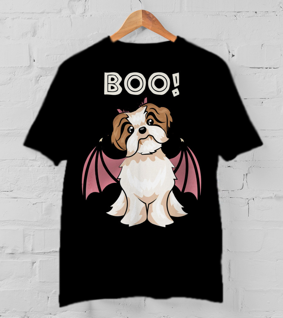 BOO Shih Tzu With Bat Wings T-Shirt