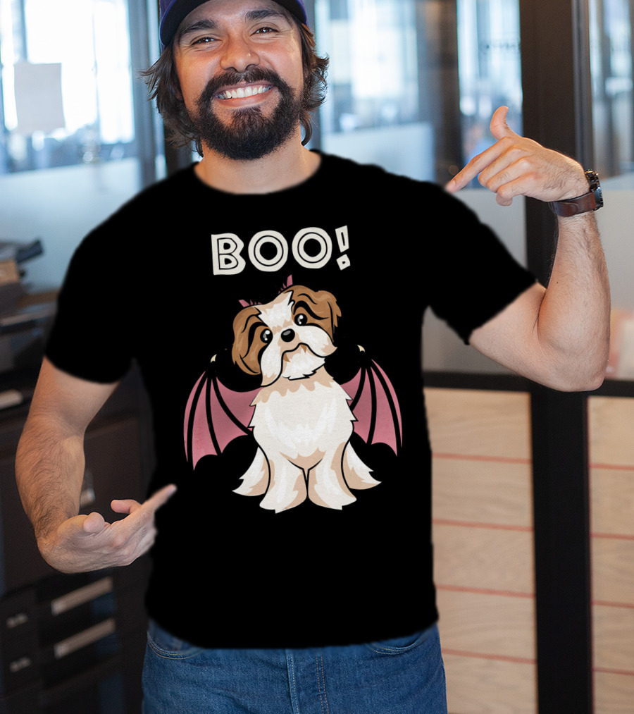BOO Shih Tzu With Bat Wings T-Shirt