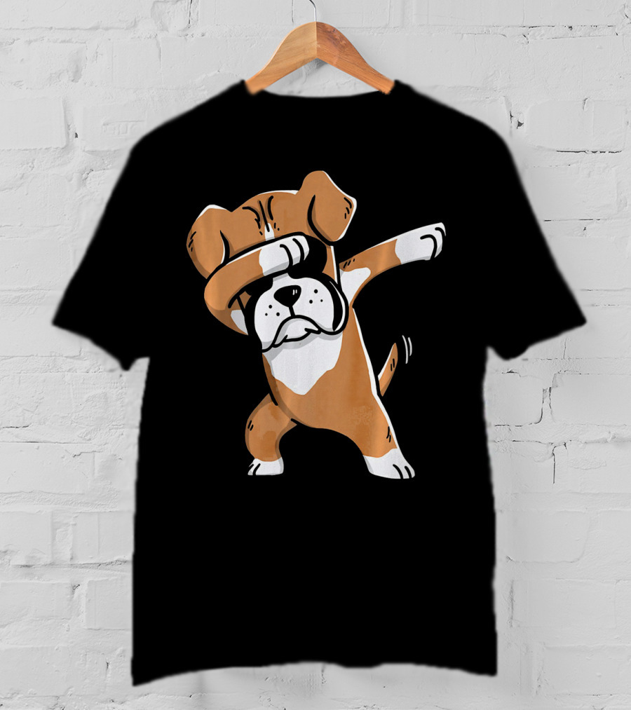 Kids Funny Dabbing Boxer Dog T-Shirt