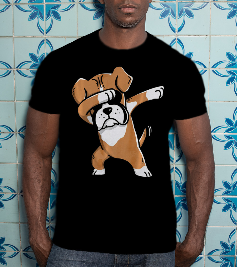 Kids Funny Dabbing Boxer Dog T-Shirt