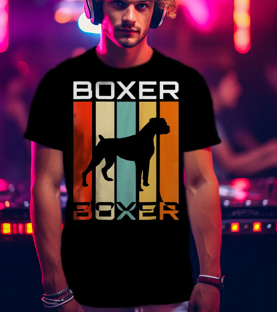 Boxer Dog Retro 70s Vintage Boxer T-Shirt